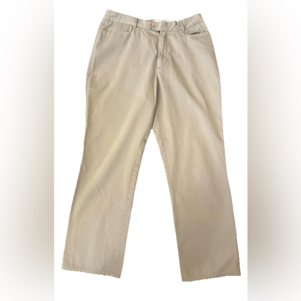 Club Monaco Pans Tan Size 10 Khaki Beige 100% Cotton Ankle 28" Flat Front Preppy - Picture 2 of 6